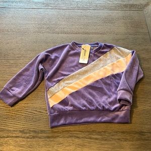 Girls velour purple sweatshirt by Joah Love. Size 4T